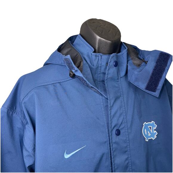 RARE PROMO Nike LG Team NC Tar Heel Jacket Detach Hood Blue Zip Snap Coat OOAC - Picture 3 of 10